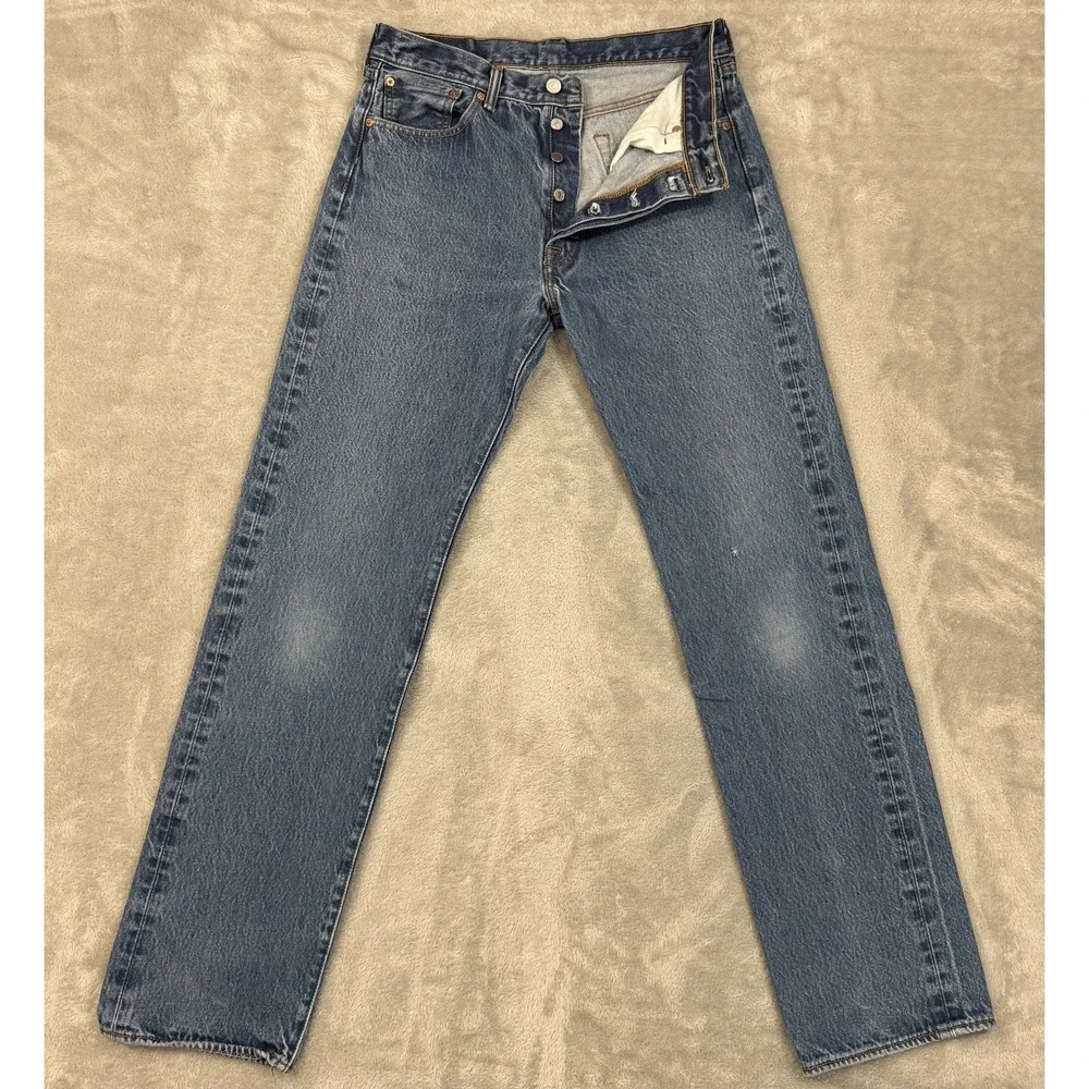 Levis 501XX Jeans Mens‎ 32x34 Button Fly Straight Blue Denim Original Red Tab